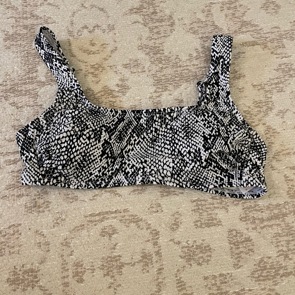 Snakeskin print bathing suit top